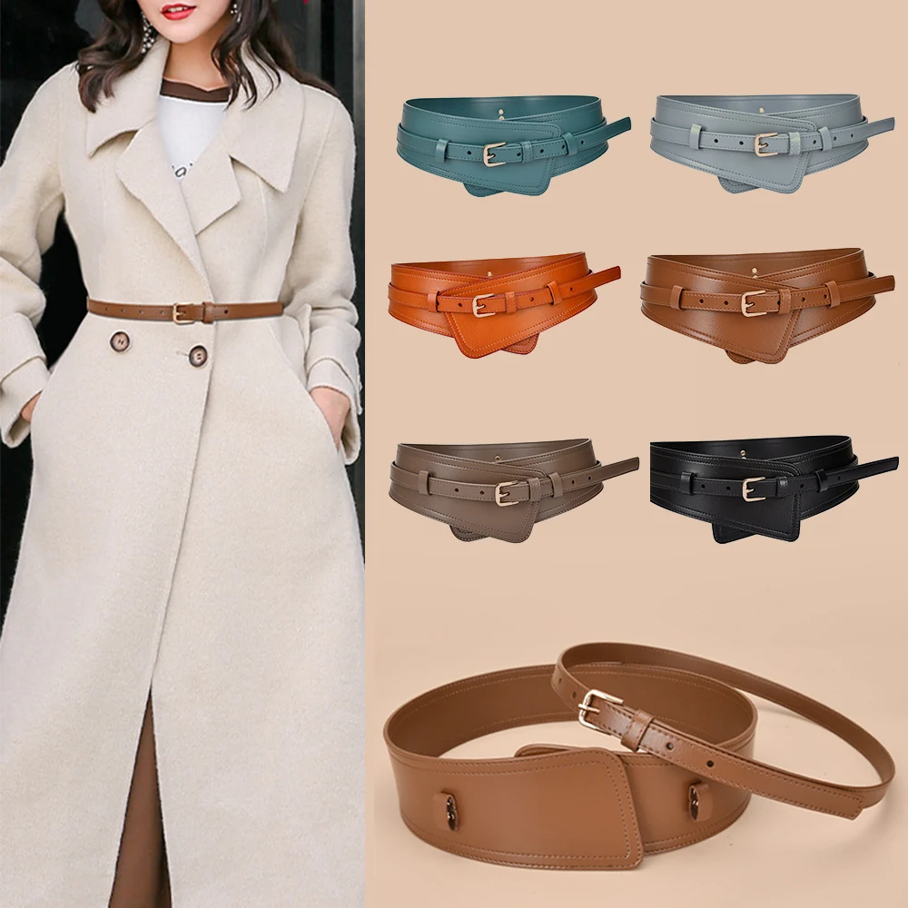 

Women Waist Strap 2 Layer Cow Leather Waist Belt Fashion Slim Corset Belt Vintage Elegant Women Waistband Gothic Style Wide Belt