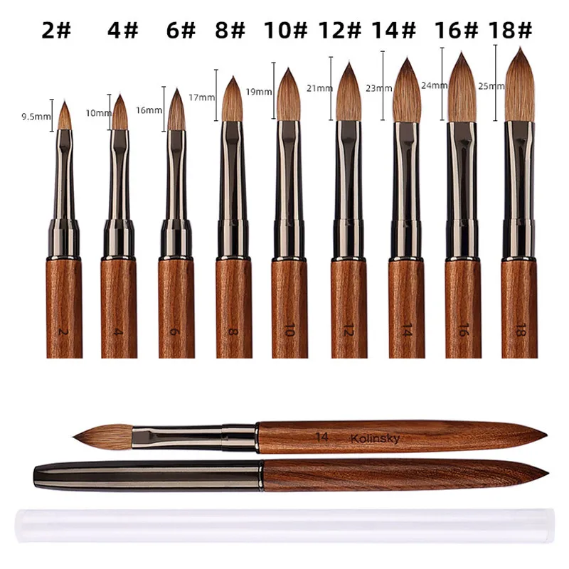 1PCS Kolinsky Acrylic Nail Brush Set 3D Pure Handmade Nail Brushes For Acrylic Application Professional Nail Art Brush 3