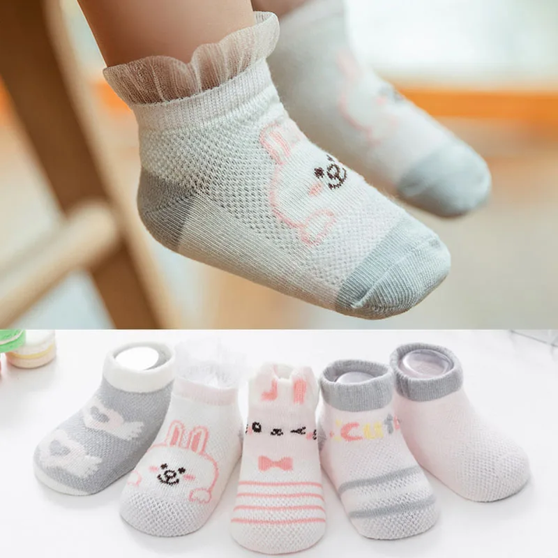 

5Pairs/Lot Baby Socks Summer Infant Socks For Girls Cotton Mesh Cute Newborn Boy Toddler Socks Baby Clothes Accessories