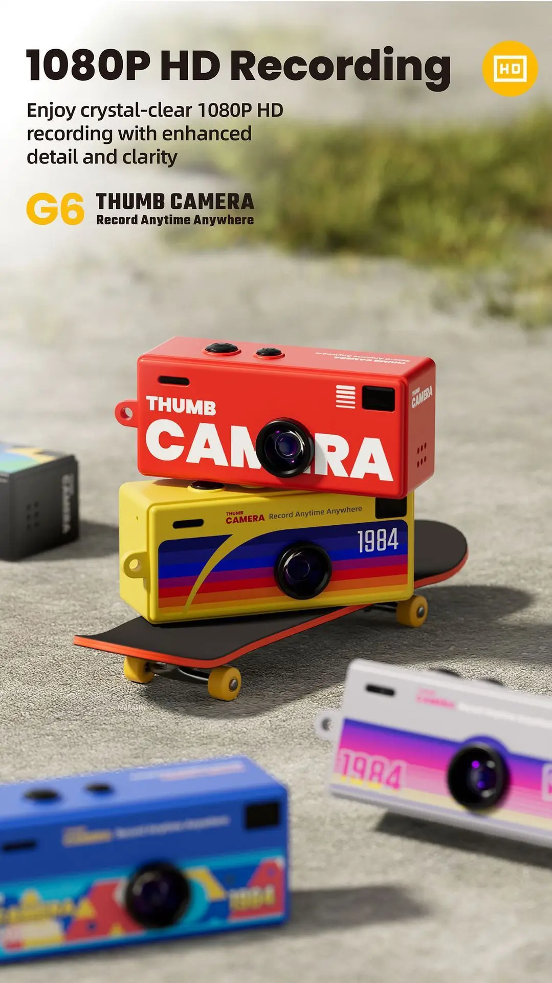 Retro 1984 duimcamera mini sleutelhanger rugzak draagbare CCD digitale camera instant camera_voghion.com