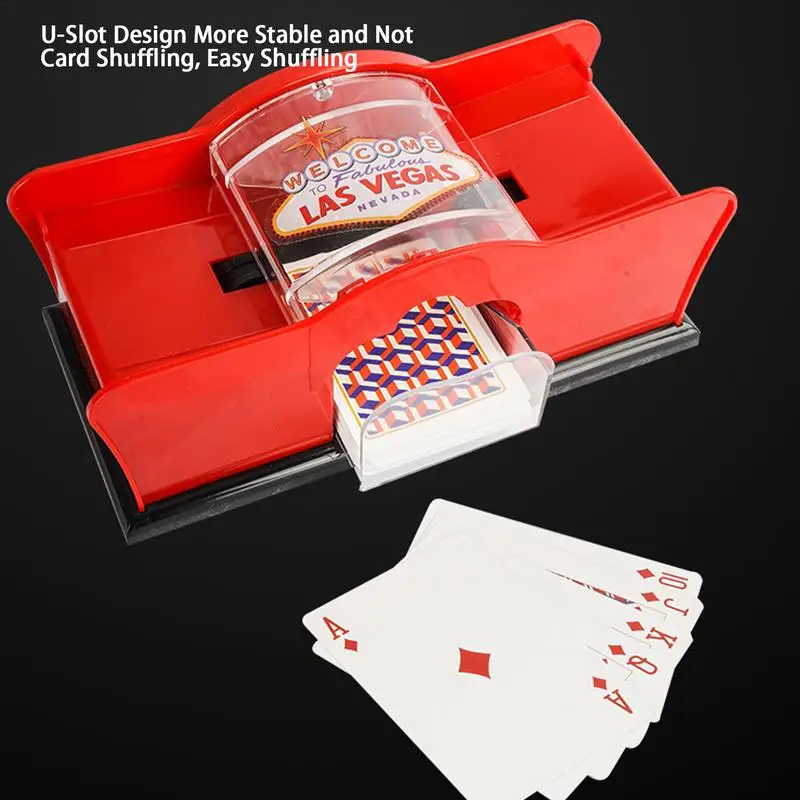 Manual Card Shuffler Easy Hand Cranked 2 Decks Poker Shuffle Machine For Blackjack Texas Holdem Poker Home Card