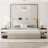 King Size Bed Frame,with 4 Storage Drawers,with Wingback Headboard, Charging Station,No Box Spring Needed,bed Frame 1