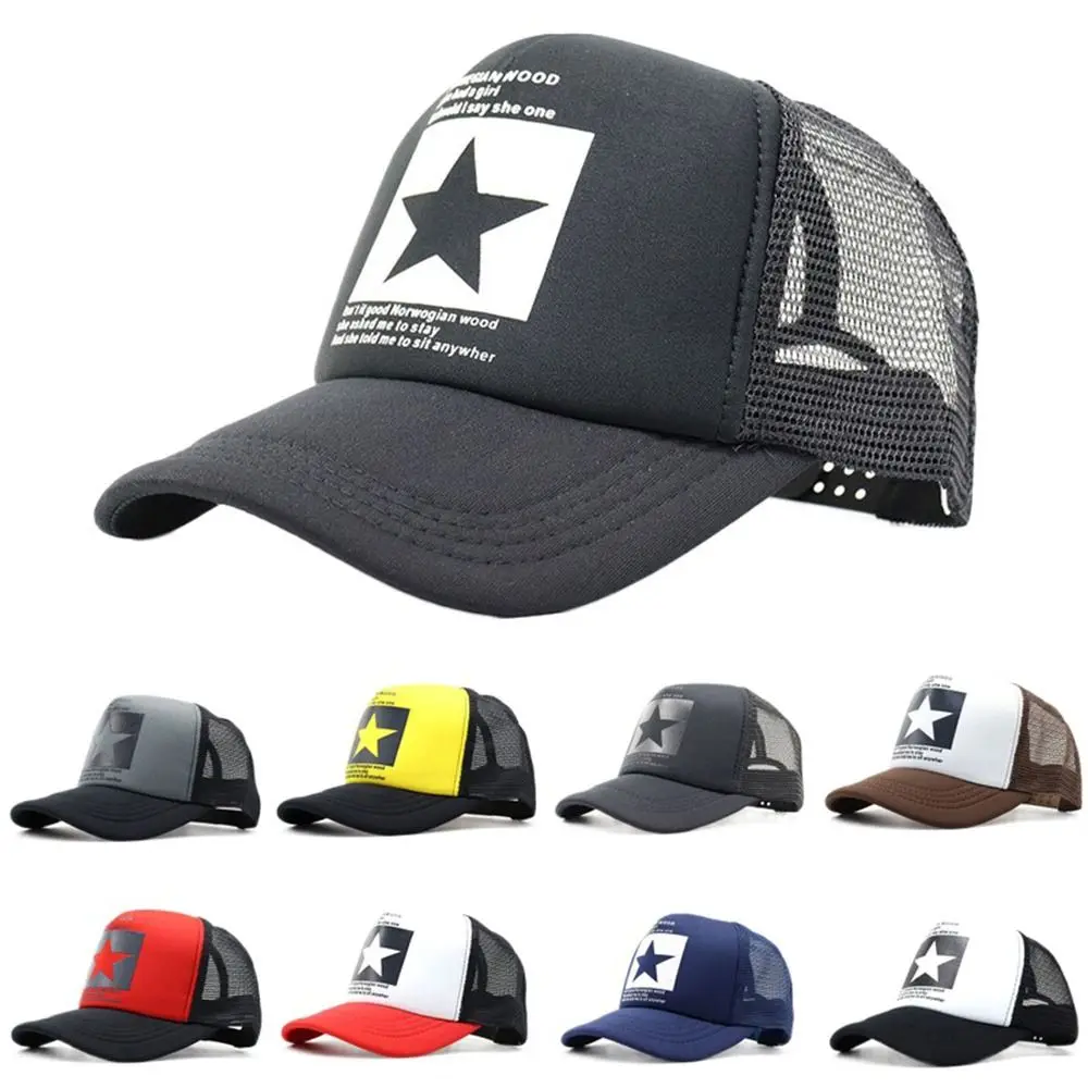 

Casual Fashion Five-pointed Star For Women Letter Korean Baseball Cap Snapback Cap Visors Cap Mesh Hat