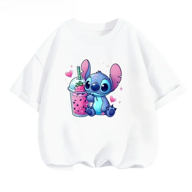 thumbnail image 1 of Camiseta de verano Kawaii Lilo Stitch para niños, ropa para niños y niñas, camisetas con gráficos de dibujos animados para niños, linda camiseta de manga corta de Anime, camiseta para bebé, 1 of 5