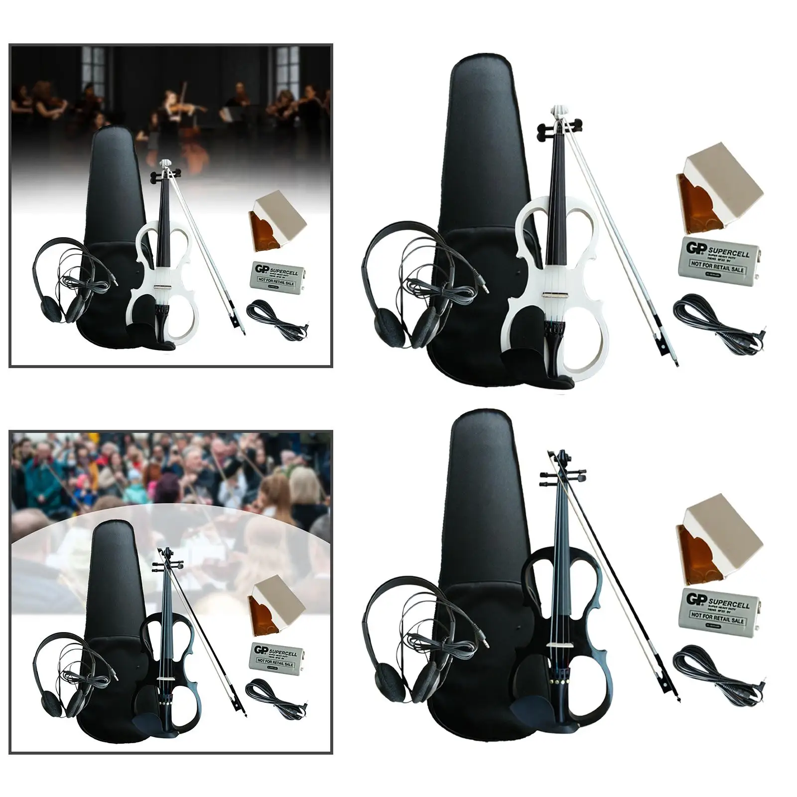 

Electric Violin 4/4 Violin Bow Electronic Quite Violin for Children