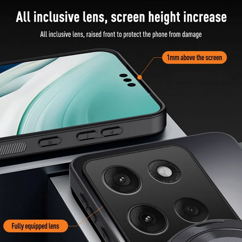 Sleek Matte Back Panel Case with Magnetic Bracket