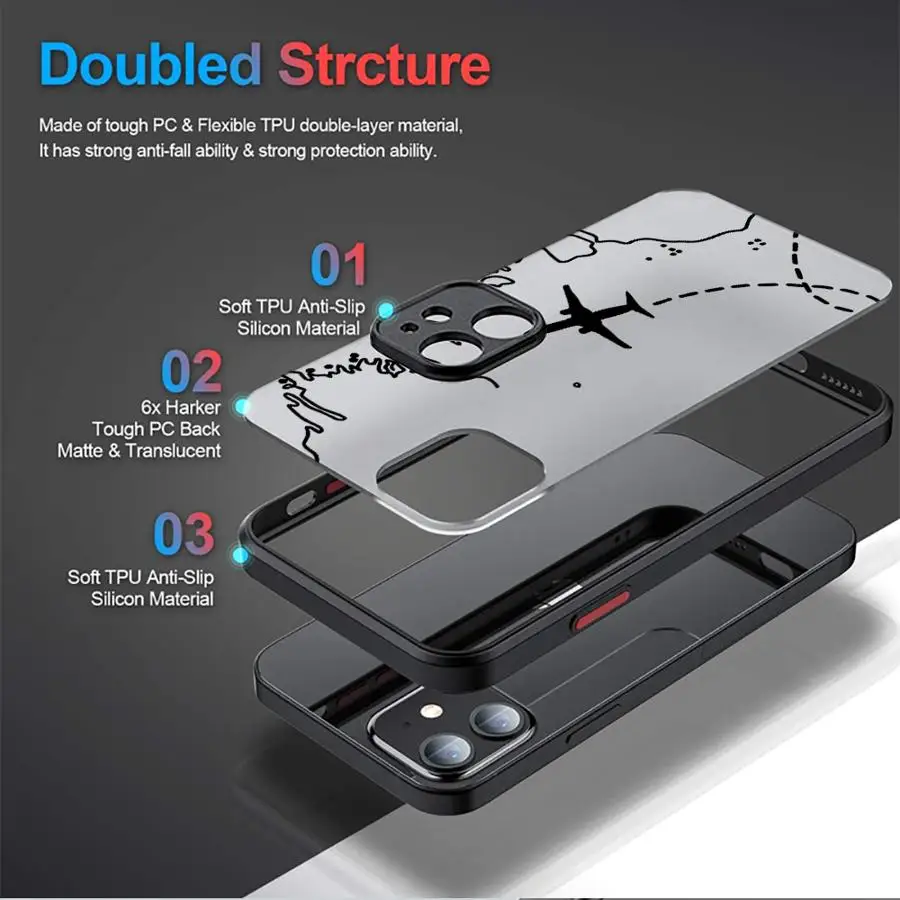 Line Airplane Topographic Design Phone Cover Case