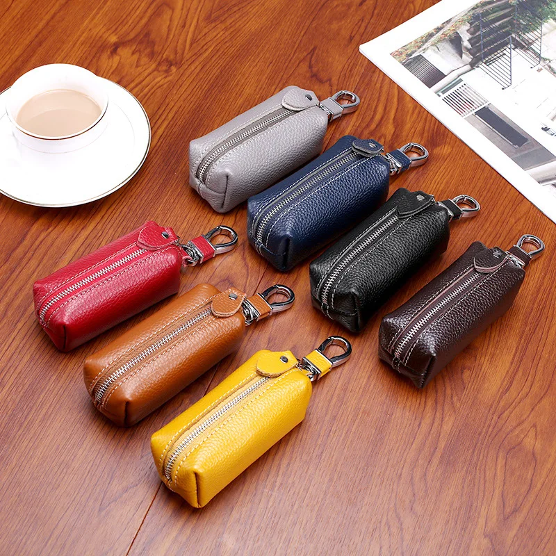 Genuine Leather Keychain Men Women Key Holder Organizer Pouch Cow Split Car Long Key Bag Housekeeper Case wallet key case,key holder,key organizer,key purse
