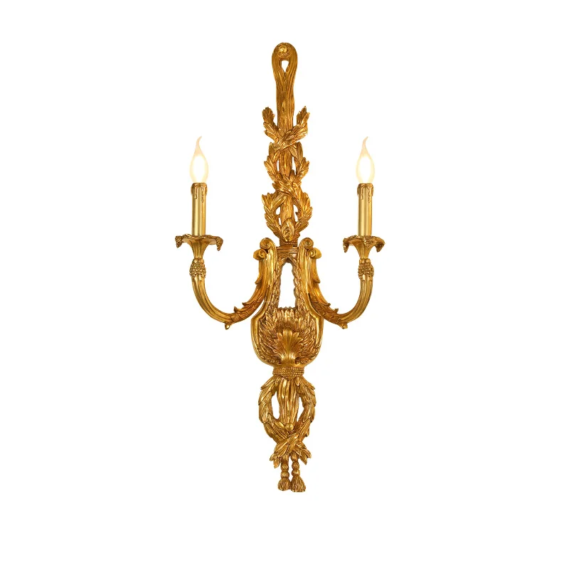 

French All Copper Wall Lamp Creative European Living Room Bedroom Bed Head Light Luxury Restaurant Corridor Porch Wall Lamp