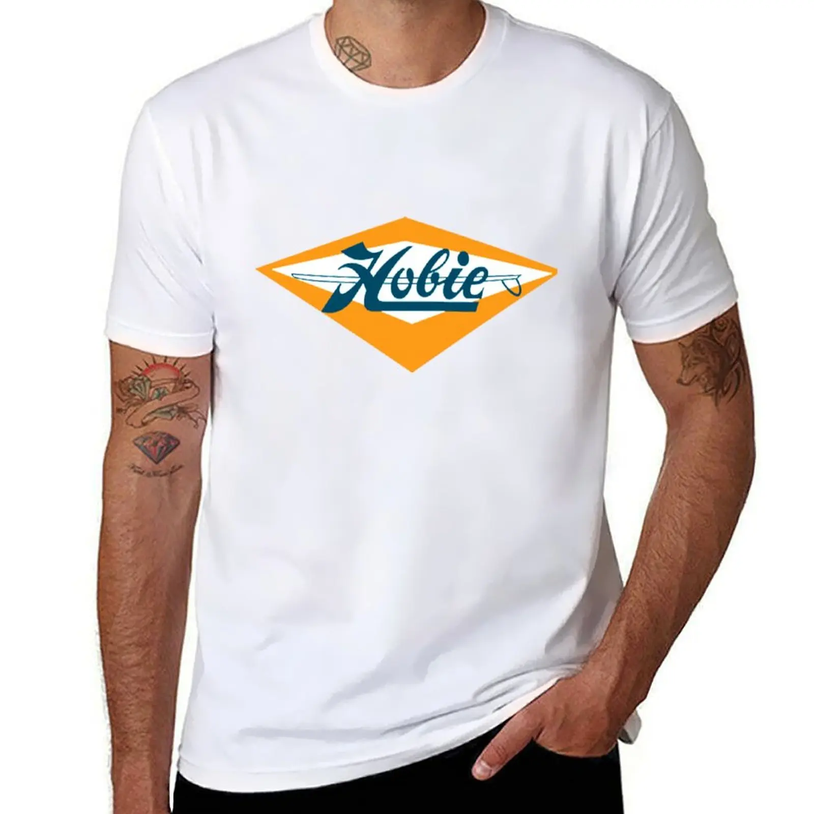 

Vintage sixties retro surf art logo Hobie T-shirt funnys sweat quick-drying oversized t shirts for men cotton