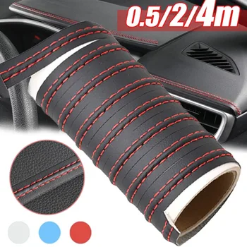 Interni auto linea decorativa autoadesiva Pu modanatura in pelle Trim cruscotto Styling fai da te treccia striscia accessori per la decorazione dell'auto