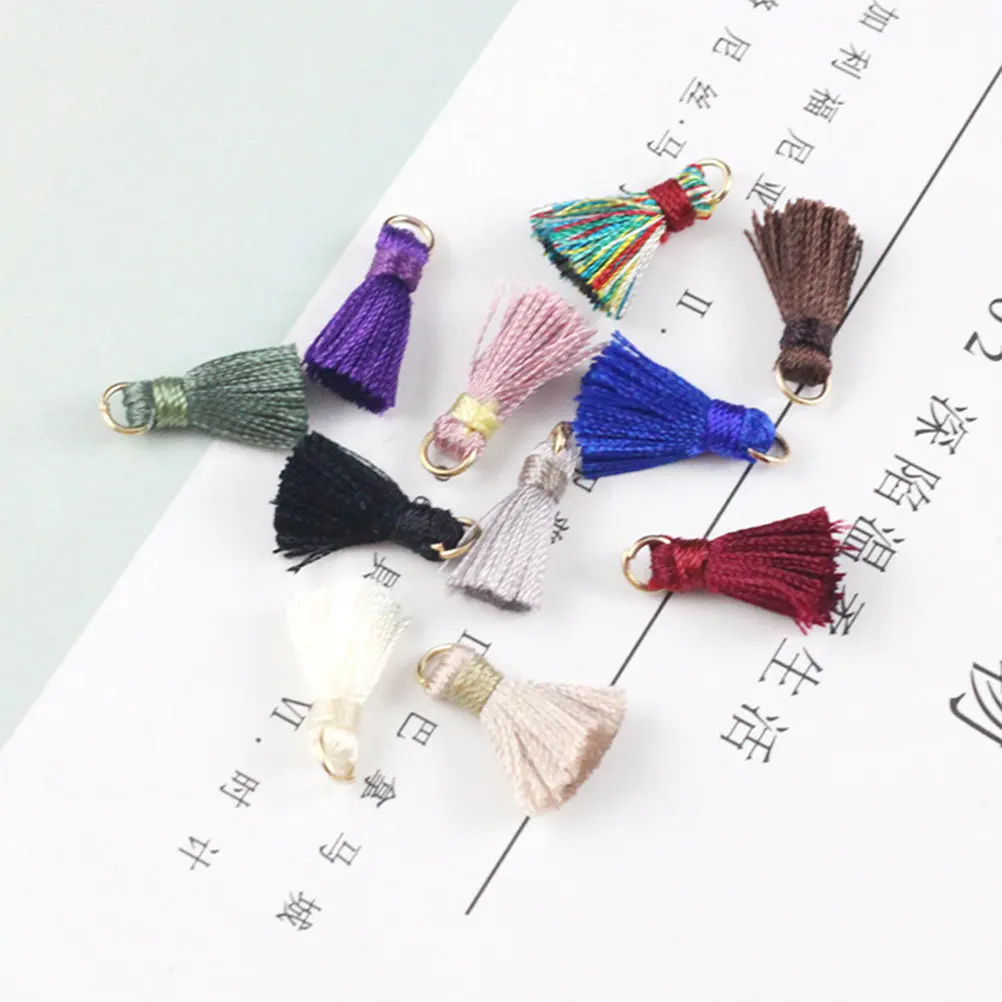 20개 다양한 색상의 미니 태슬, 쥬얼리 제작 DIY 공예용 태슬 참, 목걸이, 팔찌, 귀걸이, 열쇠고리, 휴대폰 장