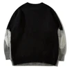 Cat Graphic Knitted Sweater Men Oversized Hip Hop Streetwear Hip Hop Pullover Sweaters Black Loose Casual Sweaters Jumper 2