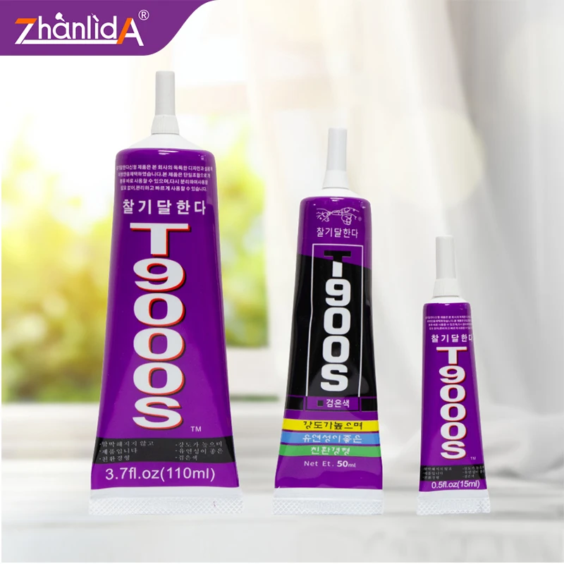 Zhanlida 블랙 접촉 접착제, 다목적 초강력 반도체 쥬얼리 전화 케이스 수리 접착제, T9000S, 15ML50ML, 110ML
