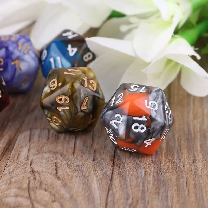 

7pcs D20 Polyhedral Muti-sided Dice Numbers Dials Table Board Role Playing Game for Bar Pub Club Party 55KD