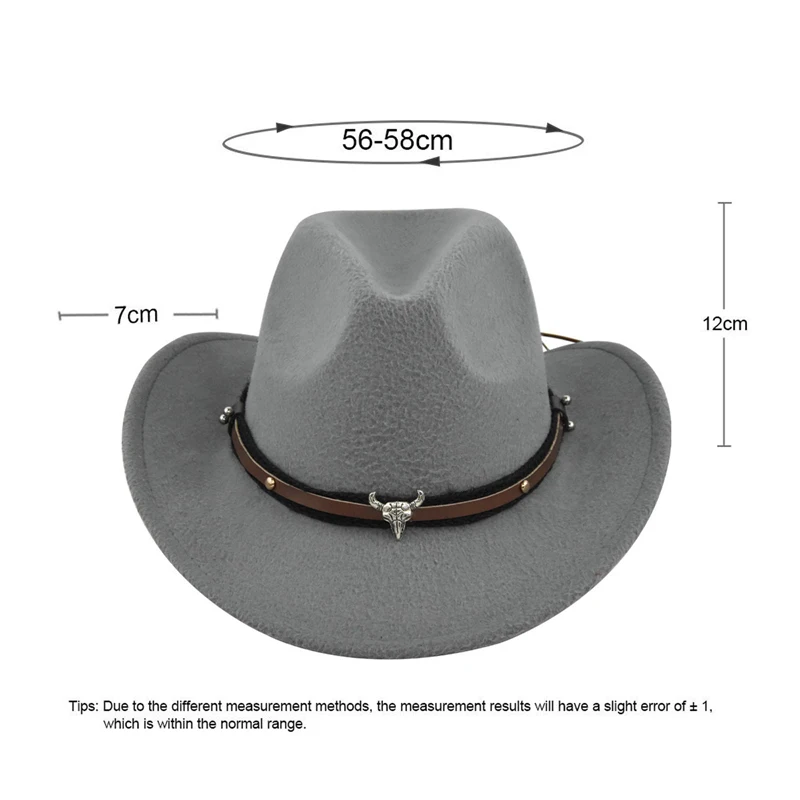 Women'S Men Western Ethnic Style Denim Hat Retro Jazz Hat Autumn And Winter Wide Brimmed Bull Shaped Decorative Adult Bull