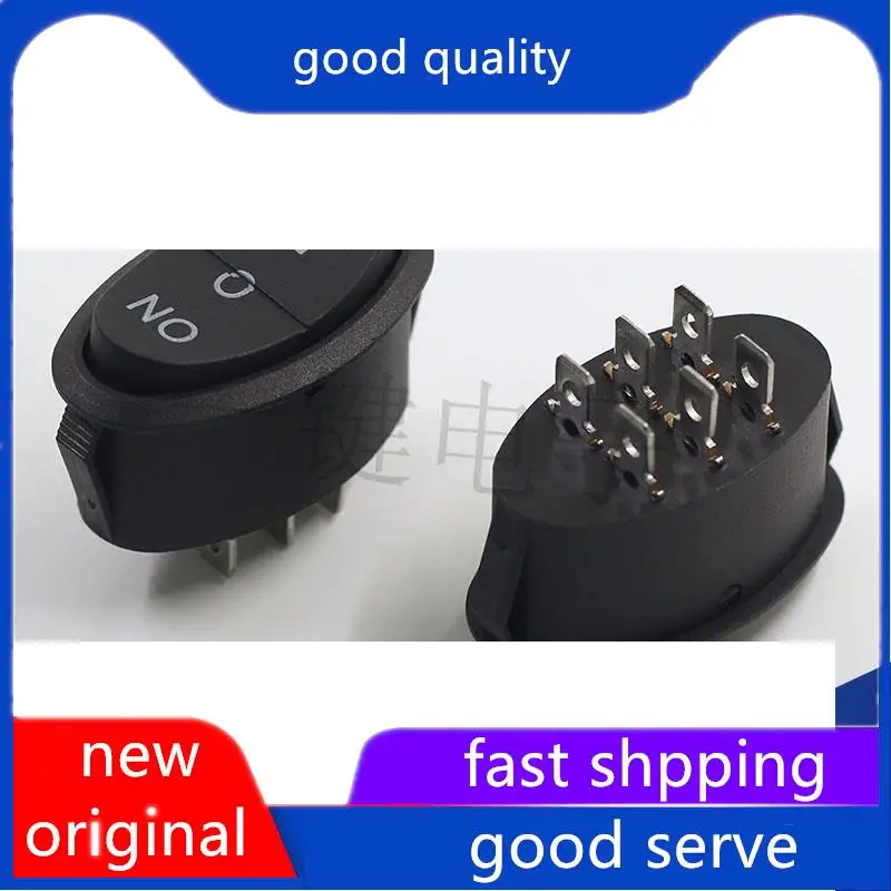 

10 шт., оригинальный новый трехскоростной переключатель стандарта корабля с шестью ножками, черная большая кнопка эллиптического типа корабля, высокомощный выключатель питания