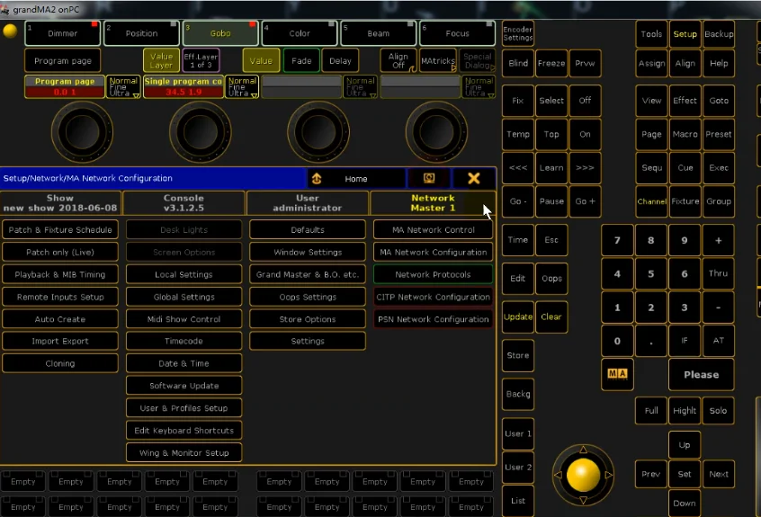    GrandMA2 OnPC   Ʈѷ, DJ DMX MA2 , USB Ʈ    Art-Net V3.9