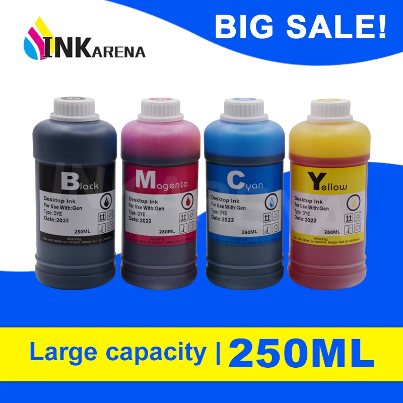 Kit Di Ricarica Inchiostro Colorante Nero Da 250Ml Per Stampante A Inchiostro Universale Canon Hp Epson Per Stampante A Cartuccia D'Inchiostro Hp 301 