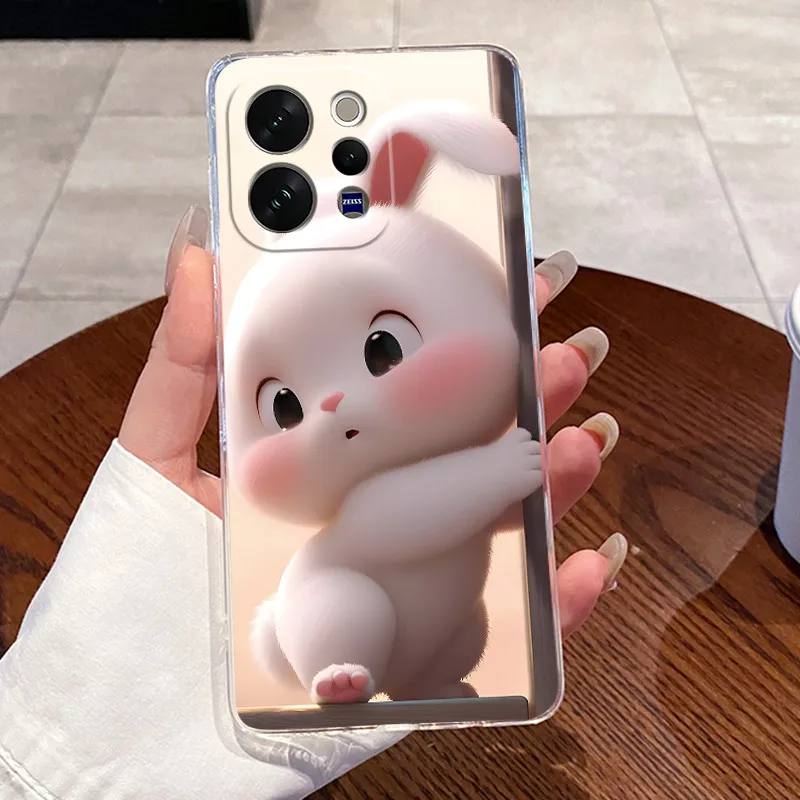 Aesthetic Lovely Cartoon Silicone Phone Case - Transparent Soft Back Cover
