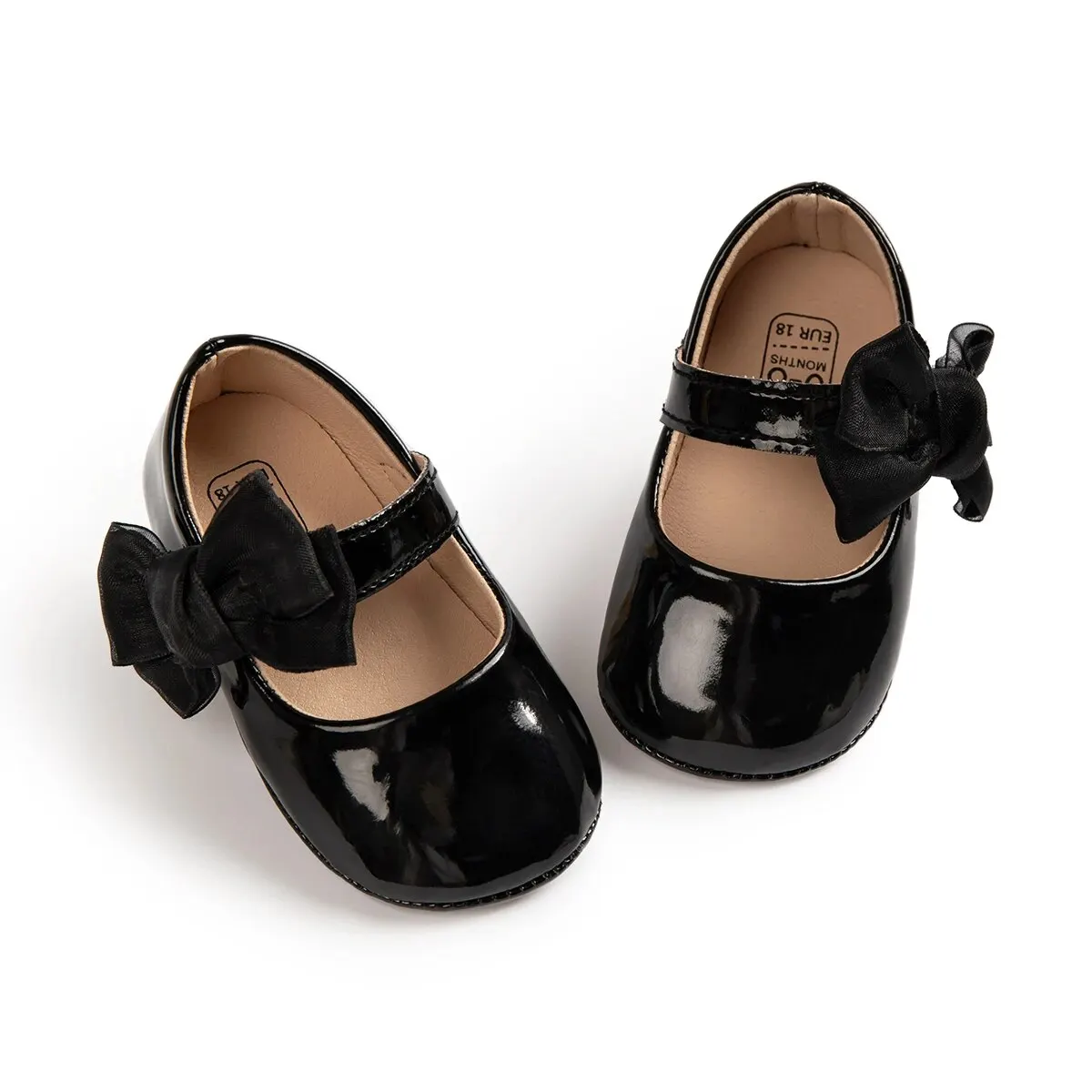 Baby shoes soft sole shoes Meckior Baby Girls Shoes PU Leather Bowknot Flat Non Slip Rubber Sole Toddler First Walkers Princess Wedding Dress Girl Shoes