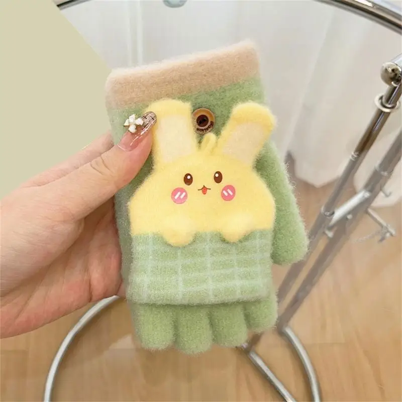 Children's Half Finger Gloves Cosy Polyester Fiber Breathable Warm Mittens for Active Boys Girls Aged 3-10T