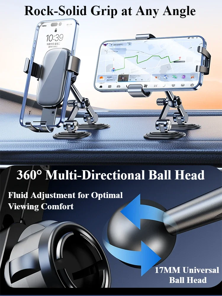 Eary Car Phone Holder Stand Mount Dashboard Arch Bridge Stable Base Angle Adjustable Universal for 4.7-7.2 inch iPhone Samsung