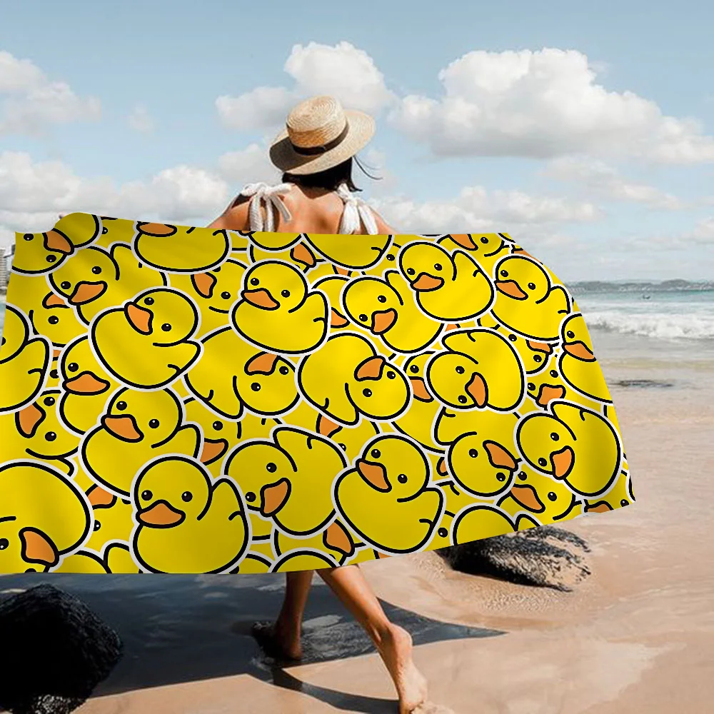 Yellow Classic Rubber Duck Cartoon Beach Towel Cute Kawaii Room Decor Bath Girls Children Hand Towels For Bathroom Shower 2