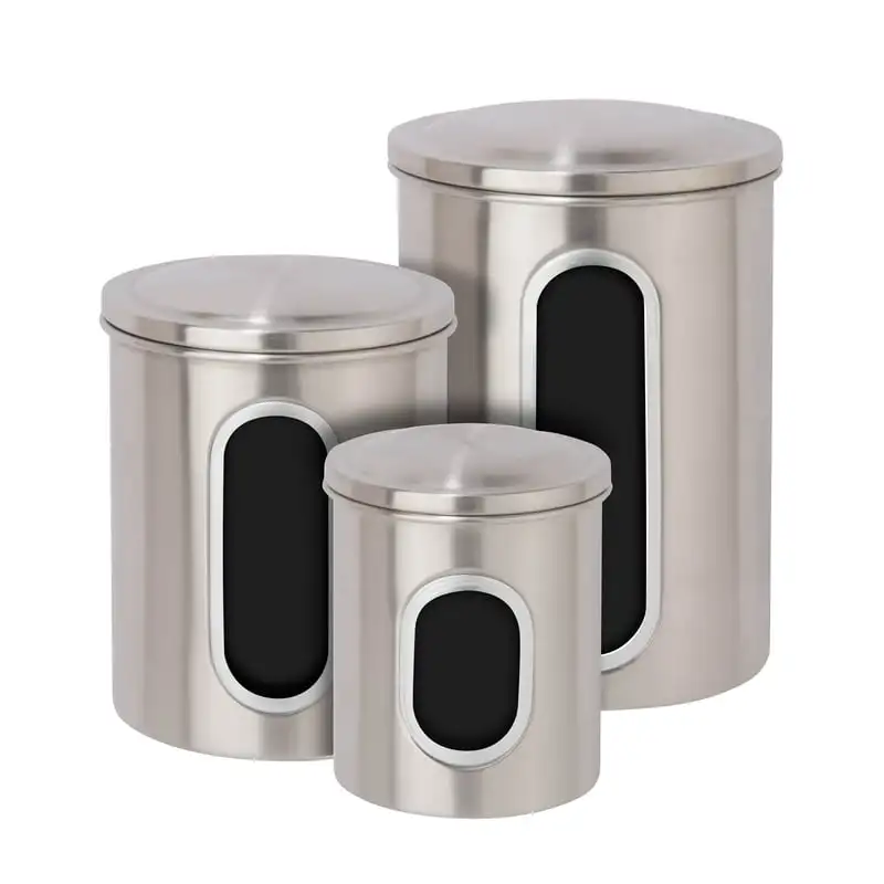 

Can Do Three-Piece Set of Nesting Stainless Steel Kitchen Canisters