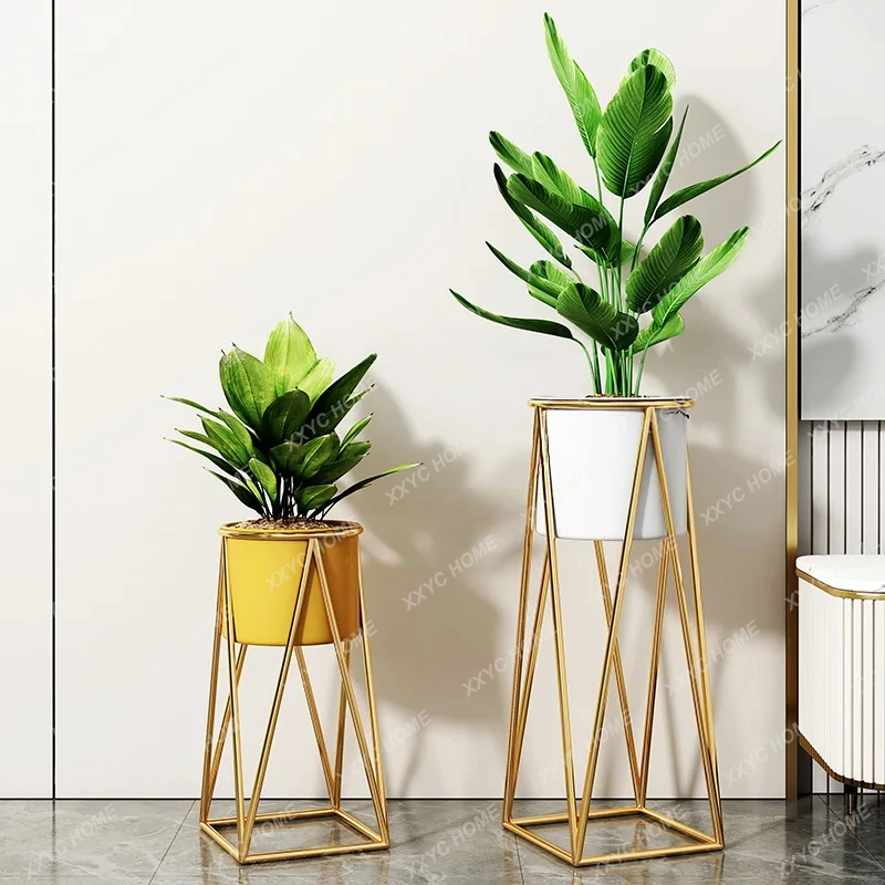 

Подставка для цветов в скандинавском стиле, простой металлический стеллаж для комнатных цветов, роскошная подставка под золото для балкона, для гостиной, декоративная полка для цветов