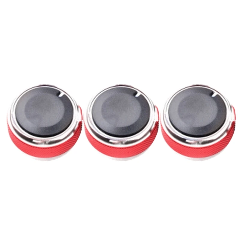 

50JA Set of 3 Suitable for Ford-Focus Car Ac Knob Button Aluminum Alloy Air Conditioning Knobs Heater Climate Control Switch
