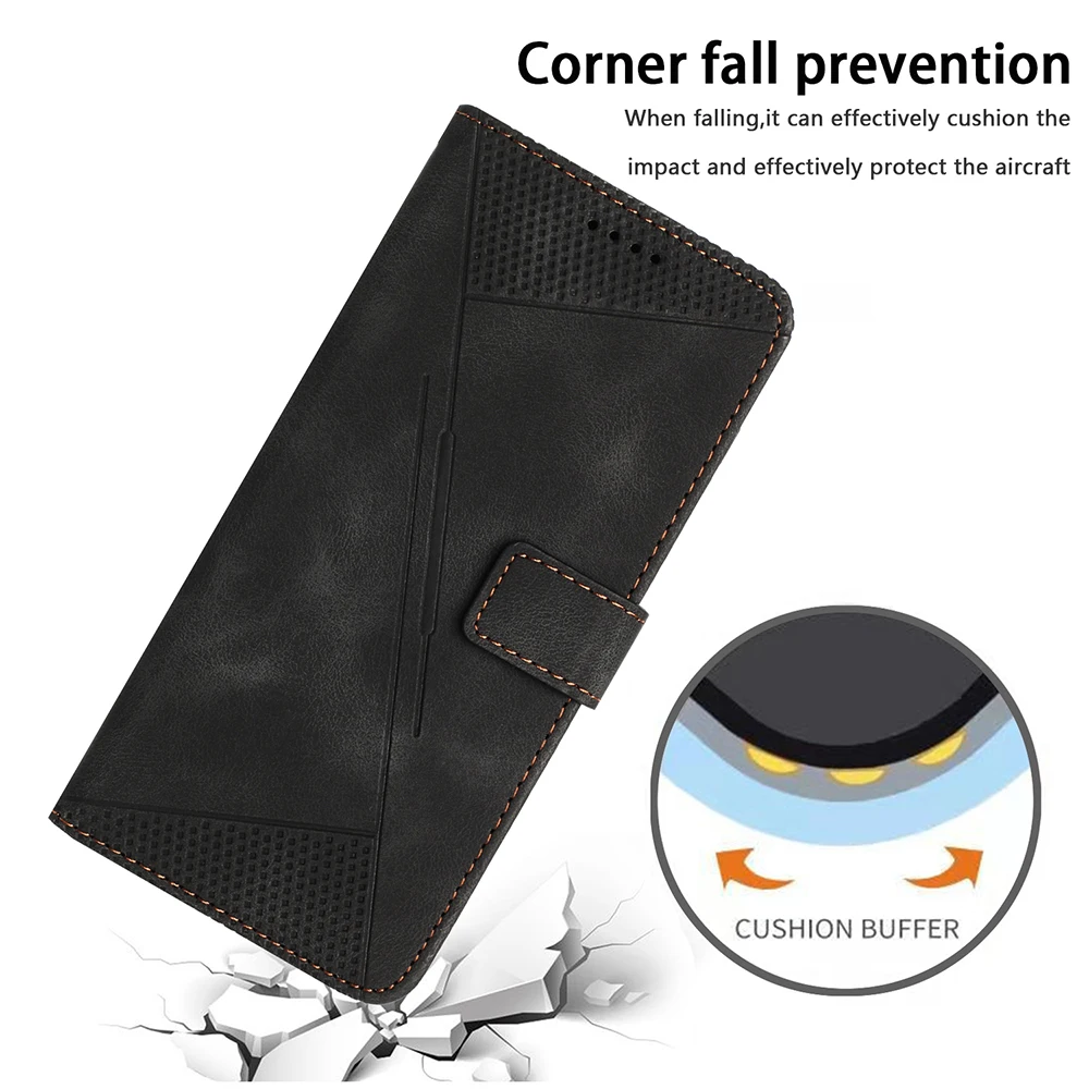 Geometric Leather Wallet Flip Case - Premium Back Cover