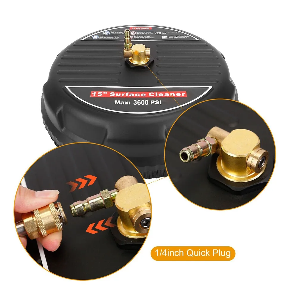 Haofy 15 inch hogedrukreiniger oppervlaktereiniger, professionele 4000 psi-oppervlaktereiniger, met 4 wielen, 1/4 inch snelkoppeling, hogedrukreiniger
