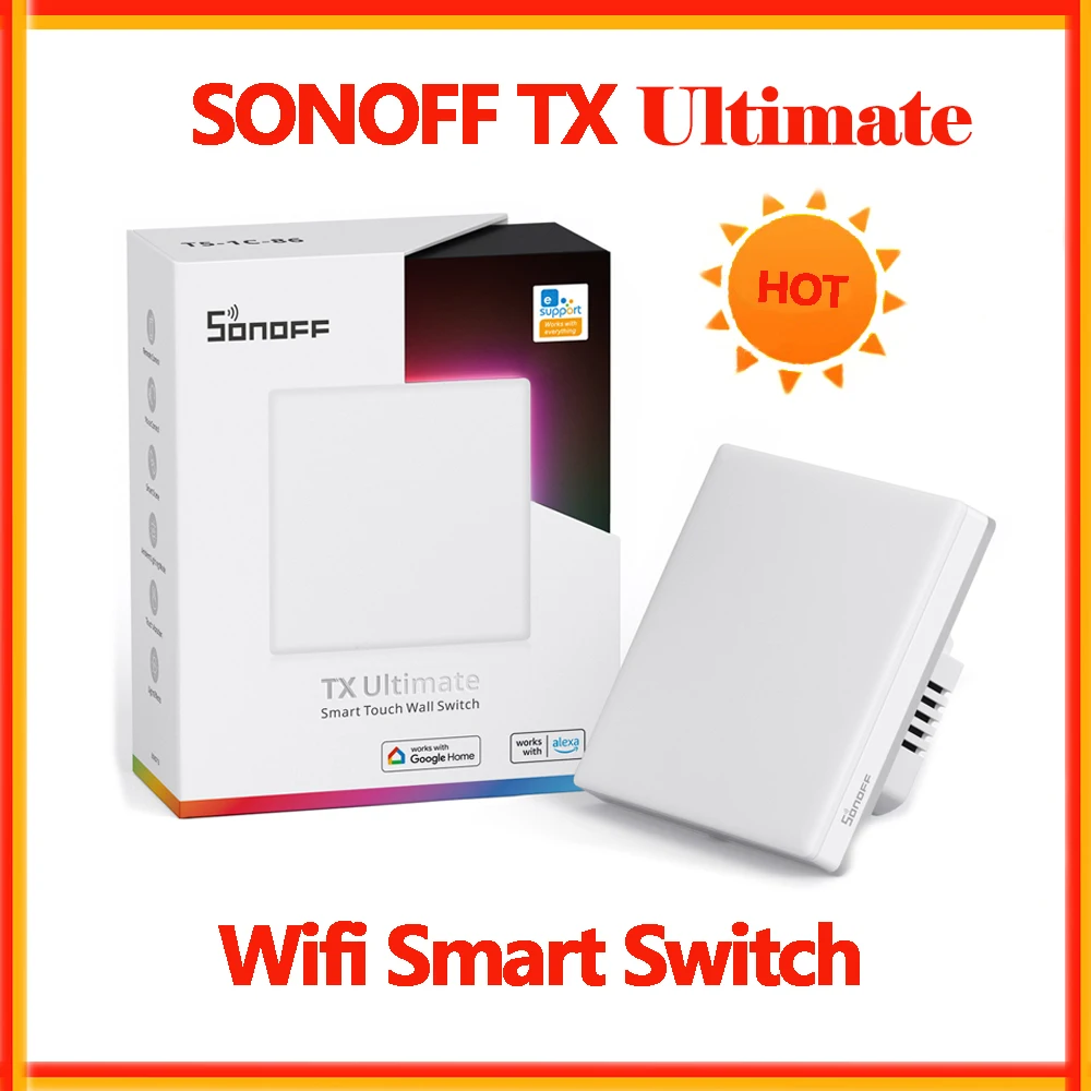 Sonoff Tx Ultimate Wifi Smart Touch Wall Switch Full Touch Access Timer Smart Switch Tramite Ewelink App Funziona Con Alexa Google Home
