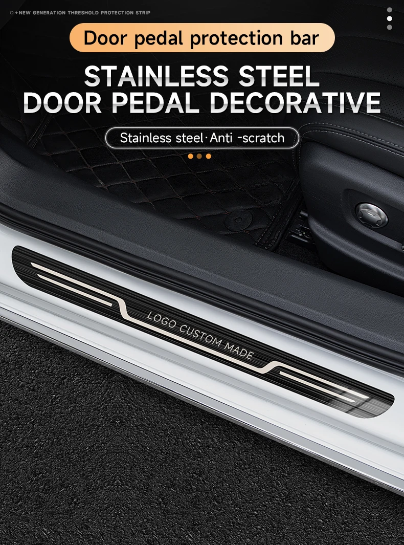 Auto Edelstahl Tür-Schwellen-verschleiss-Platte Fit Für Deepal L07 S07 S05 S09 SL03 2025, Carbon Faser Schwelle Schutz Aufkleber – Detail 2