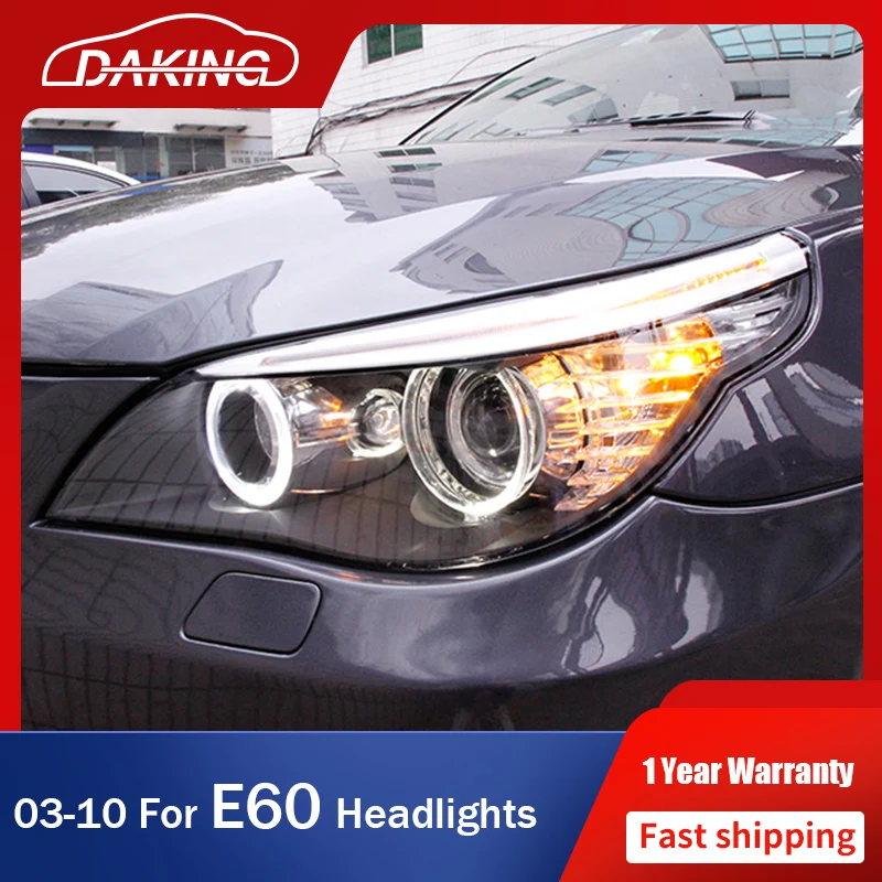 

Car LED Headlamps for BMW 5 E60 523i 530i 2003-2010 LED DRL Turn Signal Front Light Bi-xenon Lens Angel Eye Auto Accessories