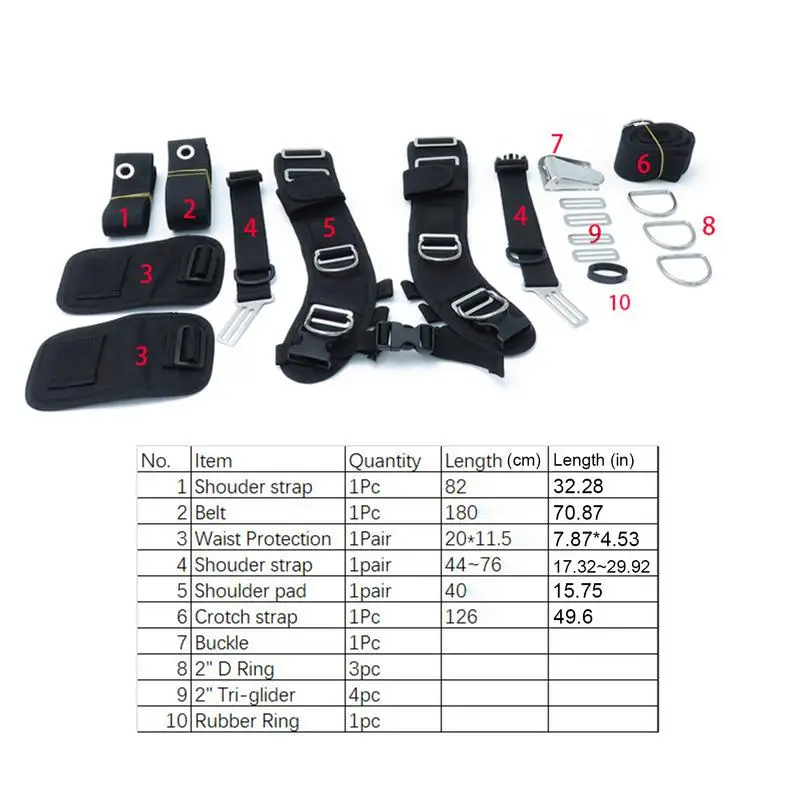 Diving Sport Harness Scuba Adjustable Harness Quick Release For Diving Sport Equipment For Women Men Research