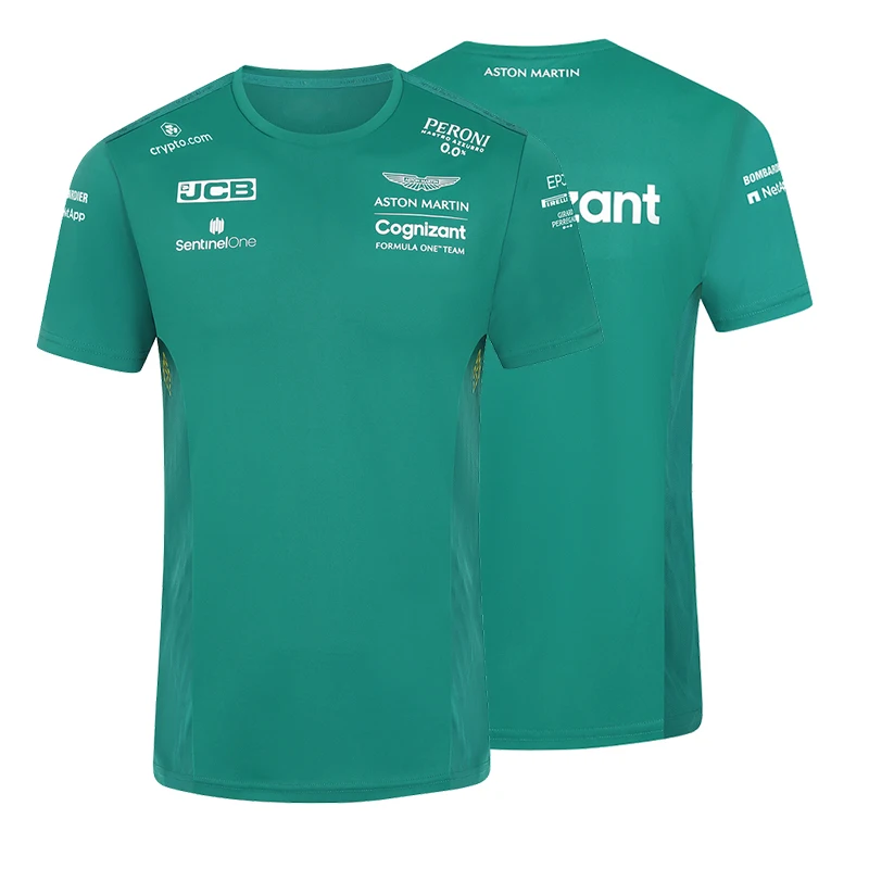 New T-shirt Martin Team Short Sleeved Lapel Driver's Same Men's Sportswear 3D Printed F1 Racing Suit