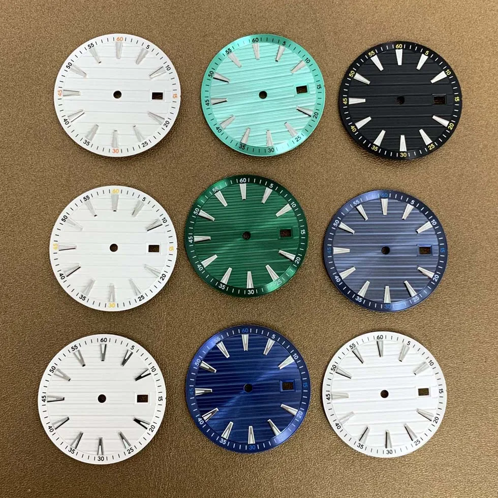 33.5mm Watch Dial Green Luminous Watch Faces Men Replacement Parts for NH35/NH36/4R/7S Movement watch dial accessories,watch face accessories