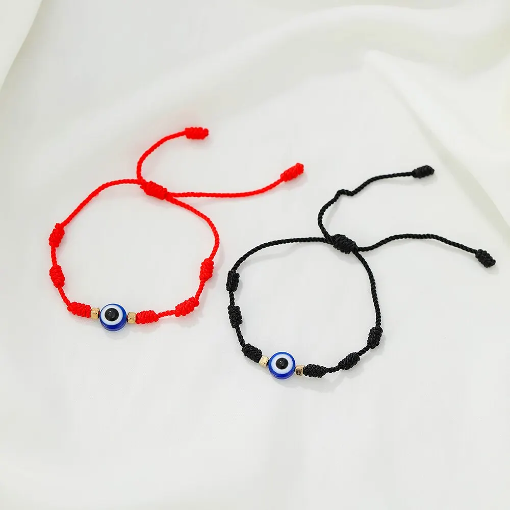 4pcs Couple Quartz Watch Woven Bracelet For Couple Date Roman Numerals Watch Blue Evil Eyes Couple Bracelet Watch Set 5