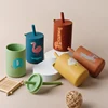 Baby Feeding Drinkware Straw Cup Baby Cartoon Learning Feeding Cup Food Grade Silicone Toddler Water Bottle Tableware BPA Free 6