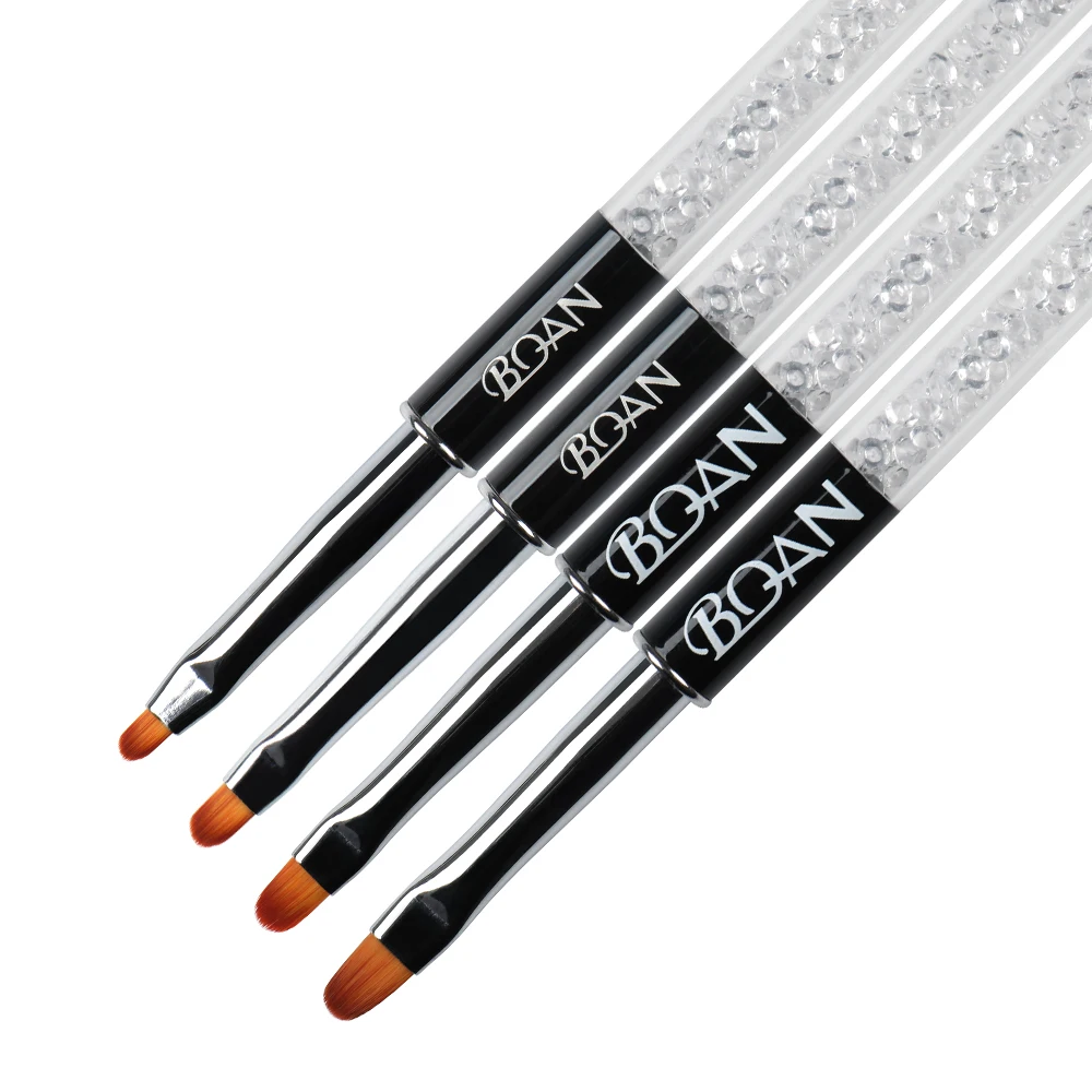 Nail Art Brush Acrylic UV Gel Nail Polish Brush Liner Brush Painting Brush 2#4#6#8#10# Oval Drawing Brush Rhinestone Crystal 4