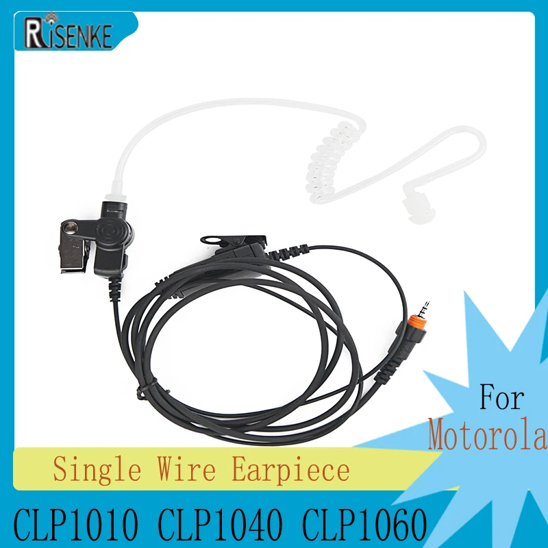 Single Wire Acoustic Tube Surveillance Earpiece,Escort Bodyguard Security Headset, for Motorola Radio, CLP1010, CLP1040, CLP1060 2 wire surveillance acoustic tube earpiece mic for motorola mtp3550 mtp3100 mtp3200 mtp3500 dp2400 dp2600 xir p6600 radio