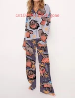 Moo Deng Baby Satin Pajama Set 3D Printed Spring/Summer New  Casual FashionLong Sleeve Set 2