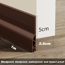 Self - Adhesive Weatherproof Door Seal Strip for Sound, Dust, and Insect Protection (Brown)