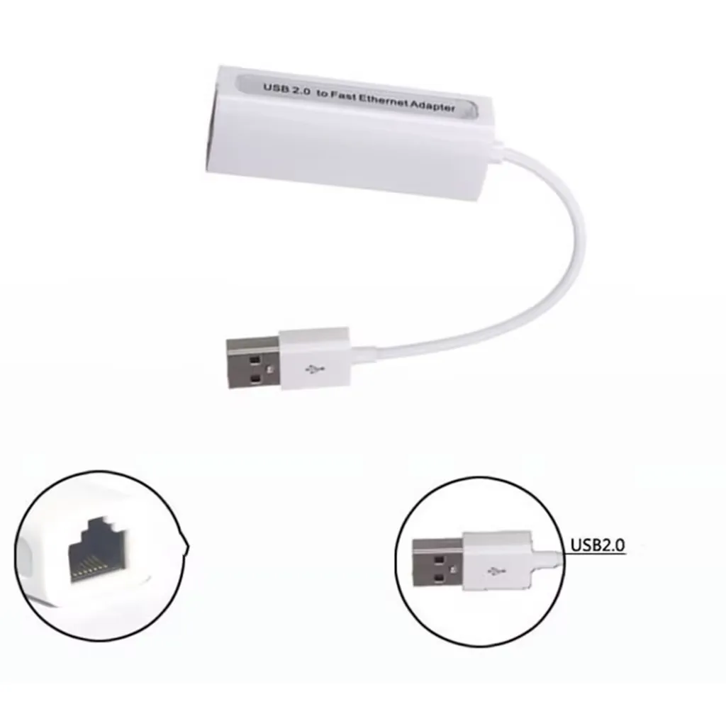 Portable Super Speed Ethernet USB 2.0 to RJ45 Lan Wired Network Card Adapter for PC Laptop LAN Adapter