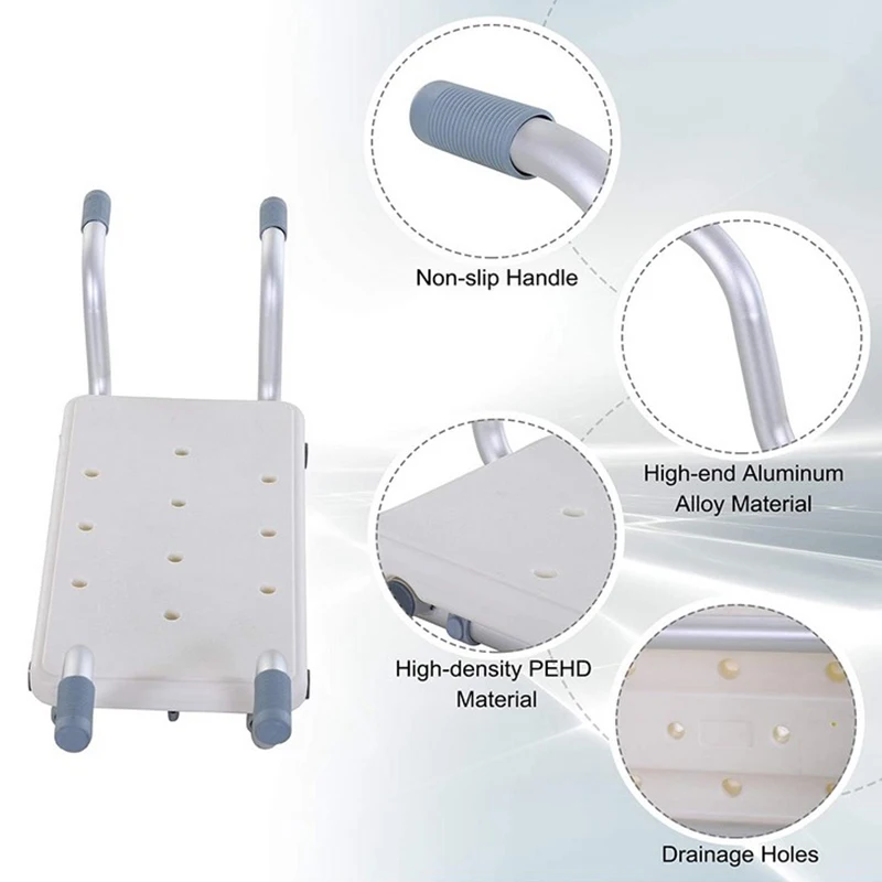 Non-slip Bath Chair Adjustable Chairs Elderly Disabled Pregnancy Medical Bath Tub Bench Stool Seat Safe Bathroom Space Saving 5
