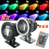 2/1PCS 10W 12V RGB LED Light Waterproof Light Garden Fountain Pool Pond Spotlight Underwater Light Lamp with Remote Control 1