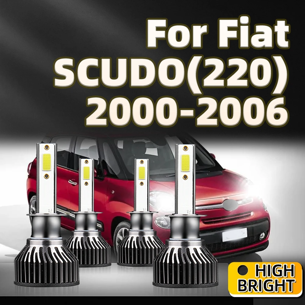 

4 шт., автомобильные фары 6000 лм с COB-чипом, H1 220 K