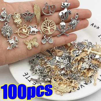 30/100pcs DIY Mixed Cartoon Animal Tree Enamel Charms Beads – Jewelry Making Accessories for Necklaces & Bracelets 1